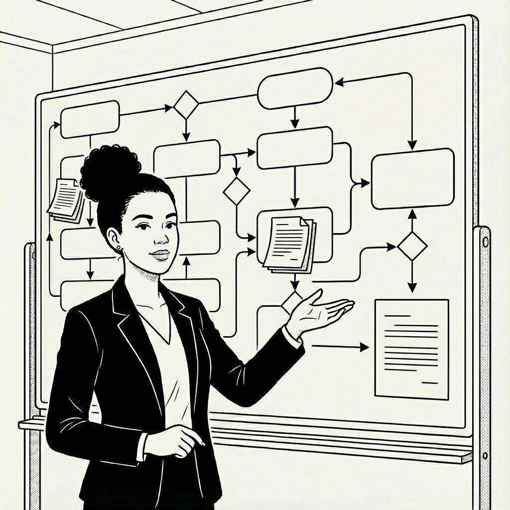 Illustration of a lawyer-defined legal process with proper workflow